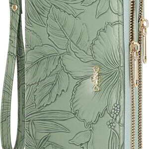 Wallet for Women Clutch Double Zip Around Credit Card Holder Leather Women's Wal